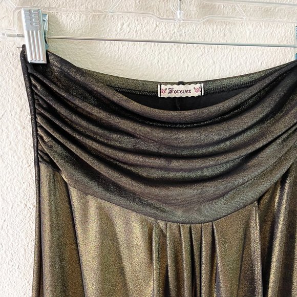 Forever 21 Disco Queen Studio 54 Gold Black Metallic Mini Strapless Dress - Picture 3 of 8